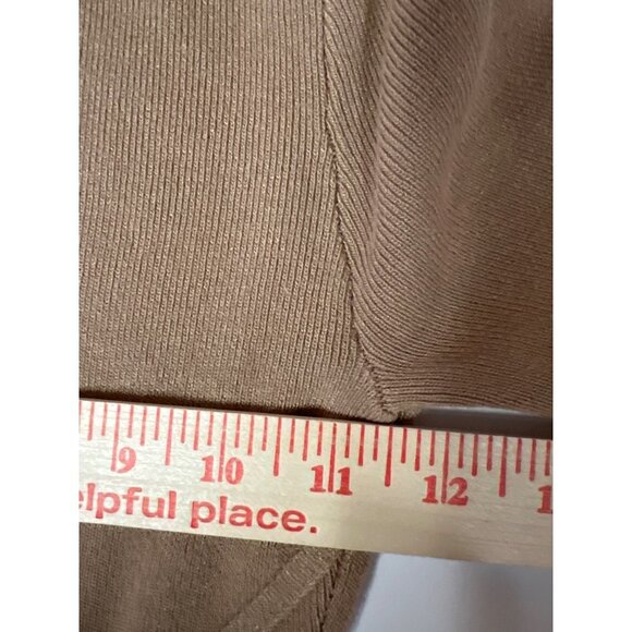 HERA Collection Tan Knit Lace Front Sweater Dress Long Sleeve Body Con Small - Picture 6 of 8